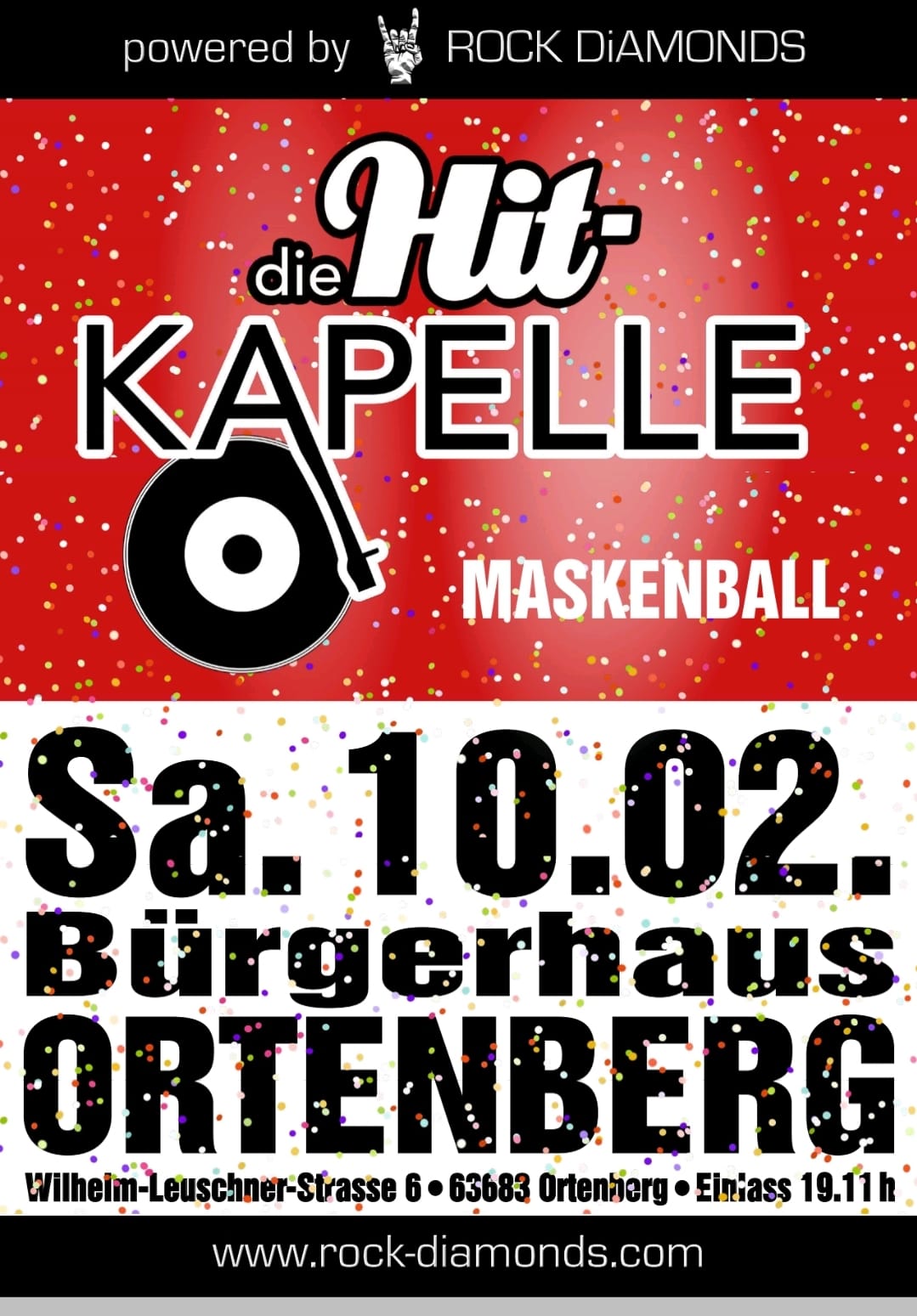 Die Hit-Kapelle – Maskenball im Bürgerhaus Ortenberg