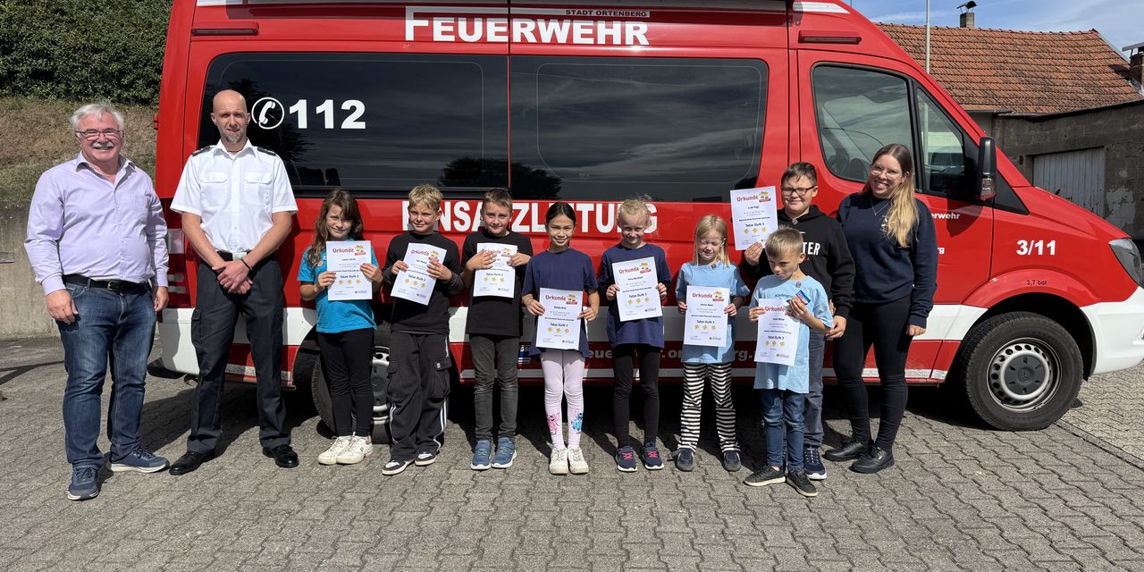 Stadtweite Abnahme der Tatze 3 der Kinderfeuerwehren der Stadt Ortenberg
